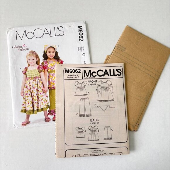 McCalls Girls Apron Dress Sewing Pattern Lot 3 Size 6 7 8 Chelsea Anderssen Pant - Picture 7 of 10